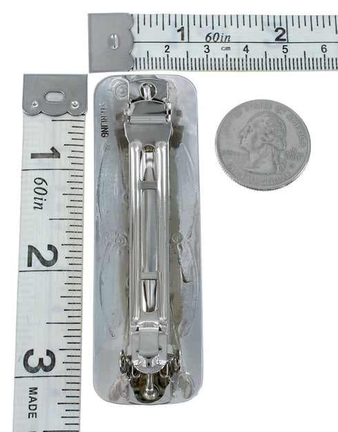 Turquoise and Genuine Sterling Silver Navajo Hair Barrette JX131003